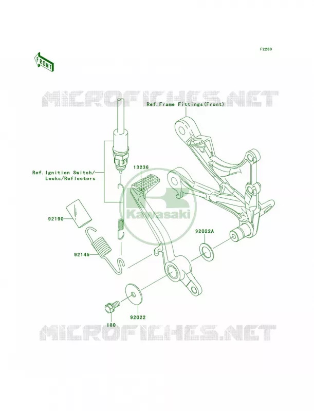 Brake PedalTorque Link Kawasaki MOTOS 636 2005 Ninja ZX-6R  ZX636-C1