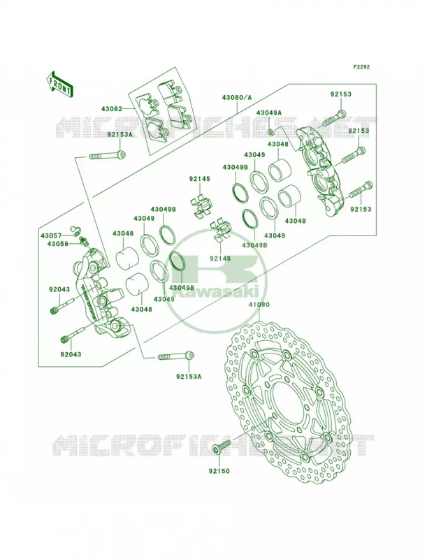 Front Brake Kawasaki MOTOS 1000 2004 Ninja ZX-10R  ZX1000-C1