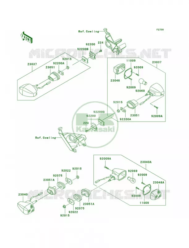 Turn Signals Kawasaki MOTOS 1000 2004 Ninja ZX-10R  ZX1000-C1
