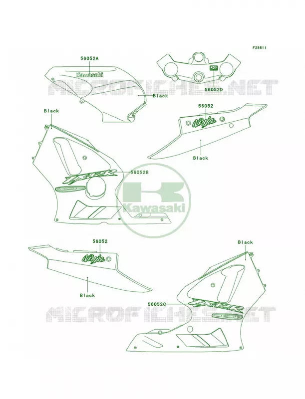 DecalsBlackB4 Kawasaki MOTOS 1200 2004 Ninja ZX-12R  ZX1200-B3