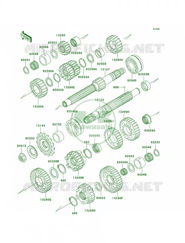 Transmission Kawasaki MOTOS 1200 2004 Ninja ZX-12R  ZX1200-B3