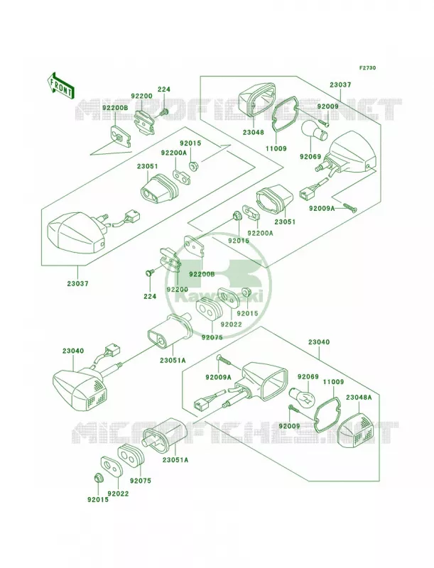 Turn Signals Kawasaki MOTOS 1200 2004 Ninja ZX-12R  ZX1200-B3