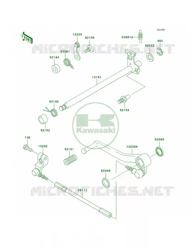 Gear Change Mechanism Kawasaki MOTOS 600 2004 Ninja ZX-6RR  ZX600-M1