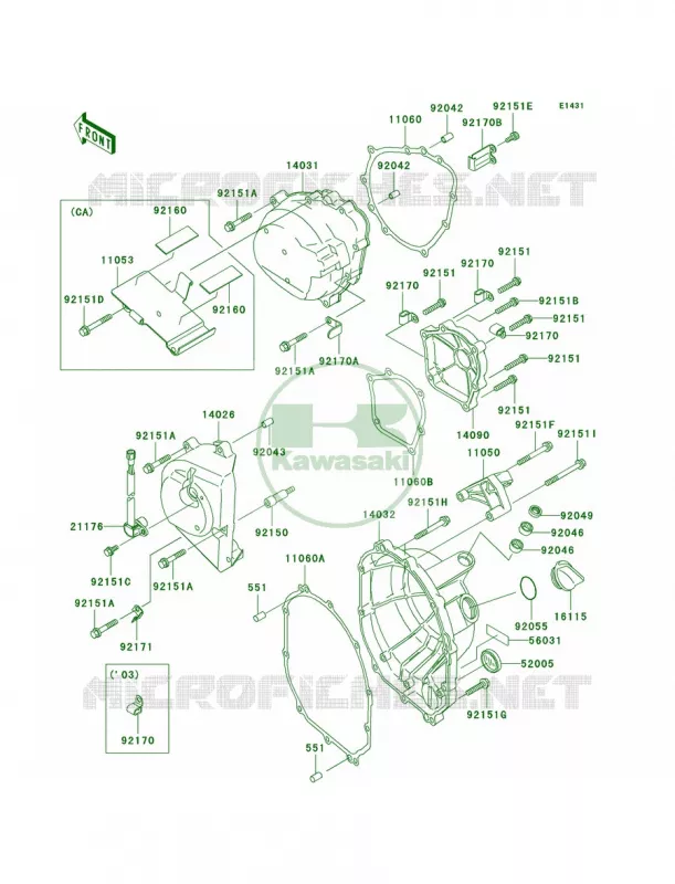 Engine Covers Kawasaki MOTOS 636 2004 Ninja ZX-6R  ZX636-B2