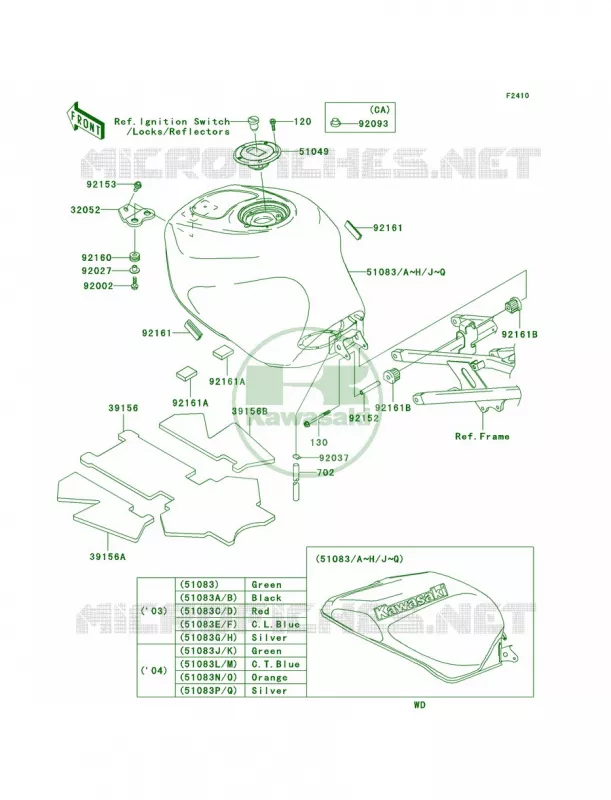 Fuel Tank Kawasaki MOTOS 636 2004 Ninja ZX-6R  ZX636-B2