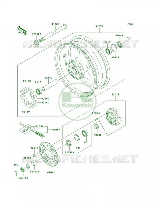 Rear WheelChain Kawasaki MOTOS 636 2004 Ninja ZX-6R  ZX636-B2