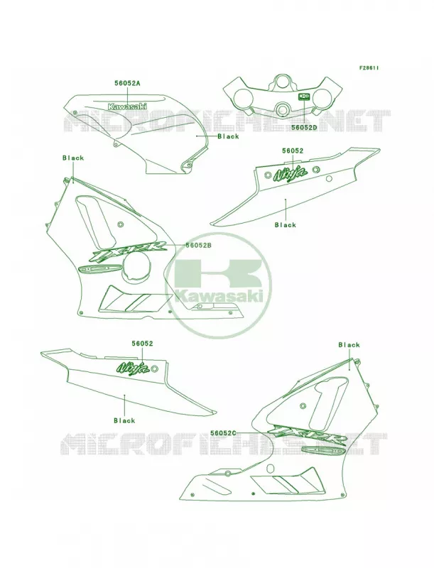 DecalsBlackB4 Kawasaki MOTOS 1200 2003 Ninja ZX-12R  ZX1200-B2