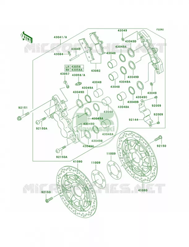 Front BrakeB1B2 Kawasaki MOTOS 1200 2003 Ninja ZX-12R  ZX1200-B2