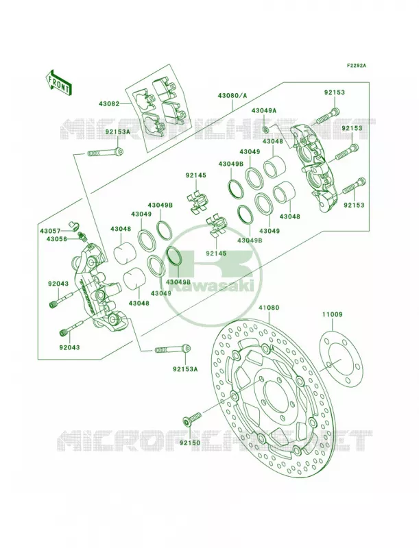 Front BrakeB3B4 Kawasaki MOTOS 1200 2003 Ninja ZX-12R  ZX1200-B2