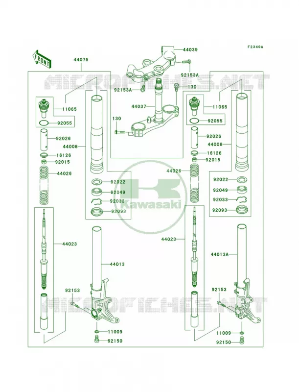 Front ForkB3B4 Kawasaki MOTOS 1200 2003 Ninja ZX-12R  ZX1200-B2