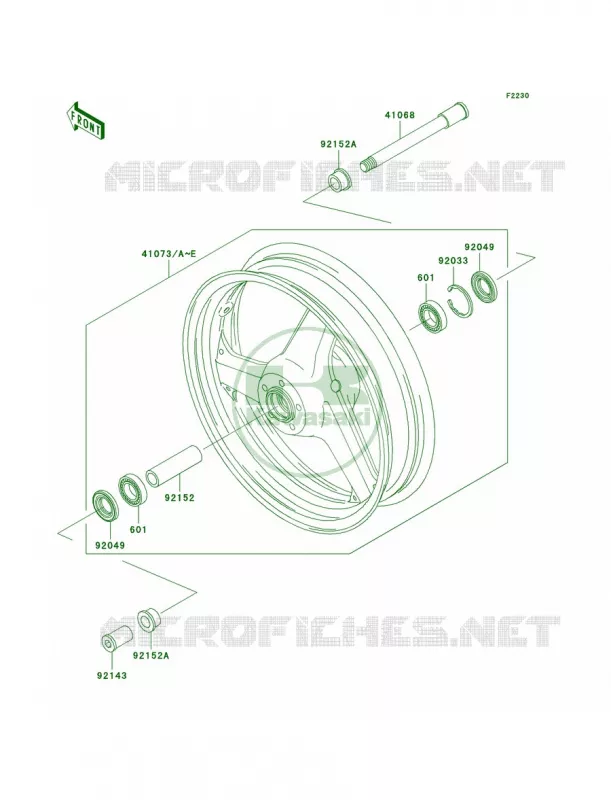 Front Wheel Kawasaki MOTOS 1200 2003 Ninja ZX-12R  ZX1200-B2
