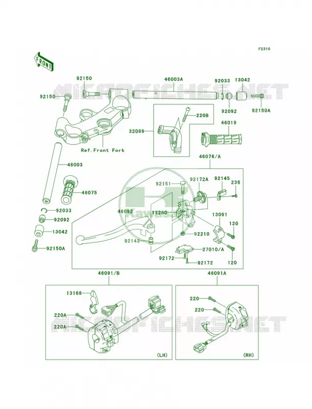 Handlebar Kawasaki MOTOS 1200 2003 Ninja ZX-12R  ZX1200-B2
