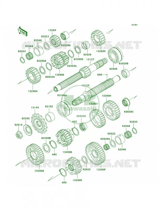 Transmission Kawasaki MOTOS 1200 2003 Ninja ZX-12R  ZX1200-B2