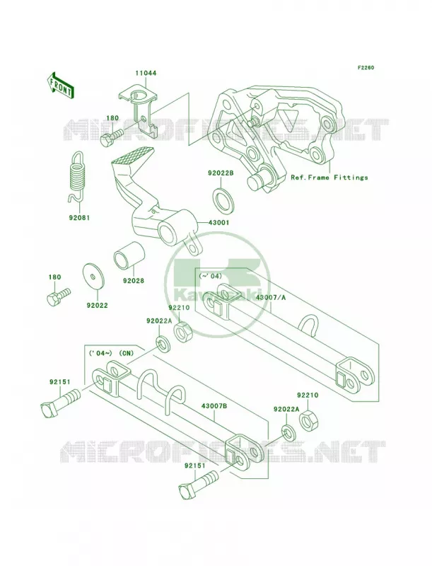 Brake PedalTorque Link Kawasaki MOTOS 600 2003 ZZR600  ZX600-E11