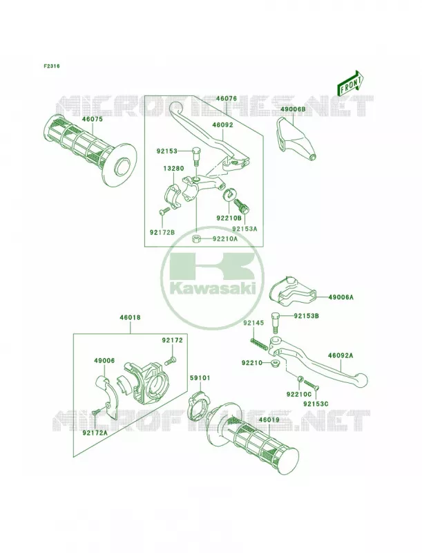 Handle Lever Kawasaki MOTOS 125 2003 KLX125L  KLX125-B1