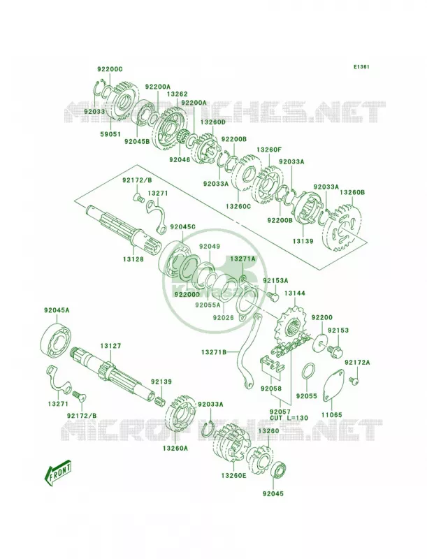 Transmission Kawasaki MOTOS 125 2003 KLX125L  KLX125-B1