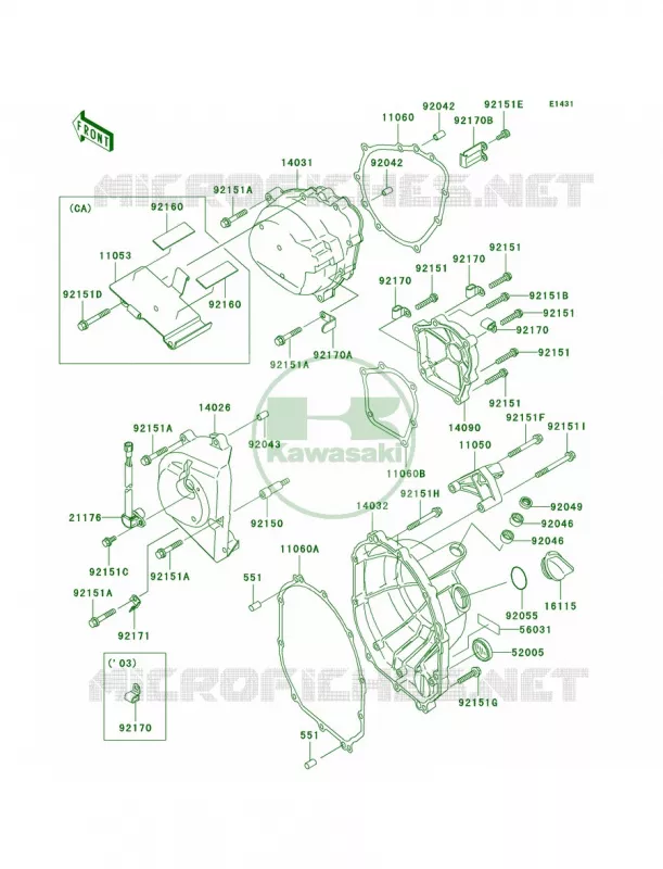 Engine Covers Kawasaki MOTOS 636 2003 Ninja ZX-6R  ZX636-B1