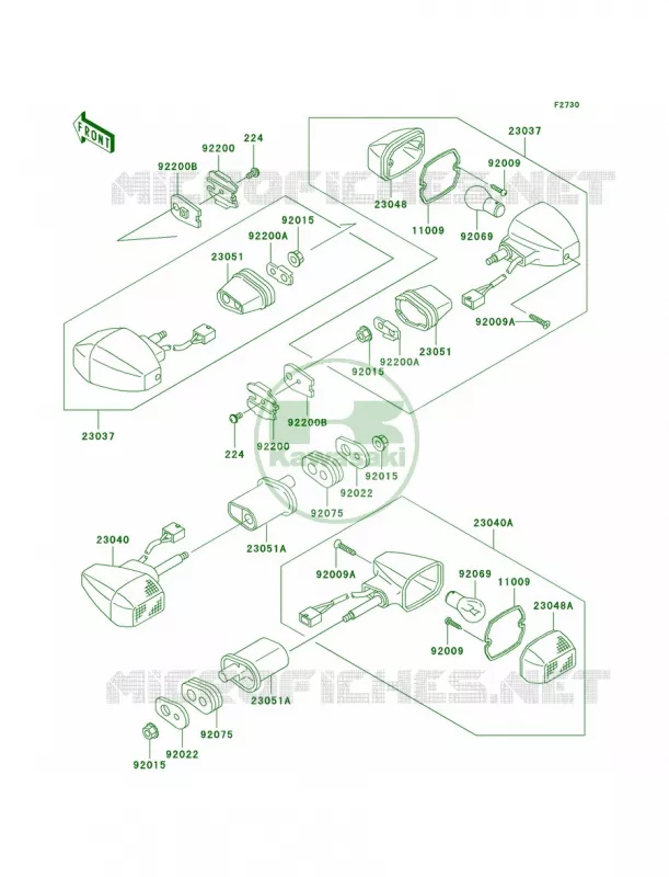 Turn Signals Kawasaki MOTOS 636 2003 Ninja ZX-6R  ZX636-B1