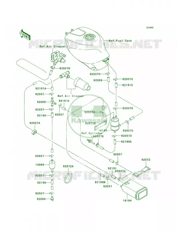 Fuel Evaporative SystemCA Kawasaki MOTOS 750 2003 Ninja ZX-7R  ZX750-P8