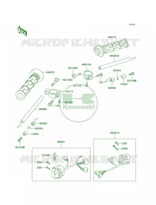 Handlebar Kawasaki MOTOS 750 2003 Ninja ZX-7R  ZX750-P8