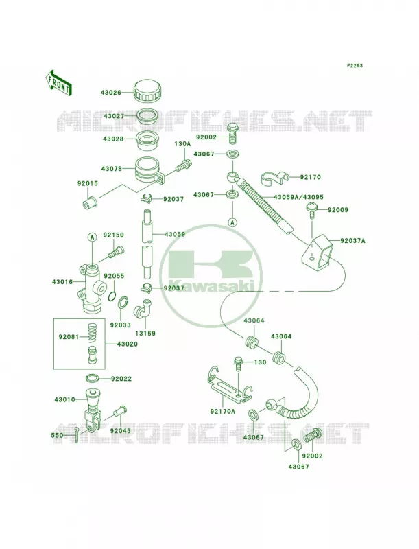 Rear Master Cylinder Kawasaki MOTOS 750 2003 Ninja ZX-7R  ZX750-P8