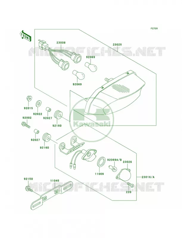 Taillights Kawasaki MOTOS 750 2003 Ninja ZX-7R  ZX750-P8