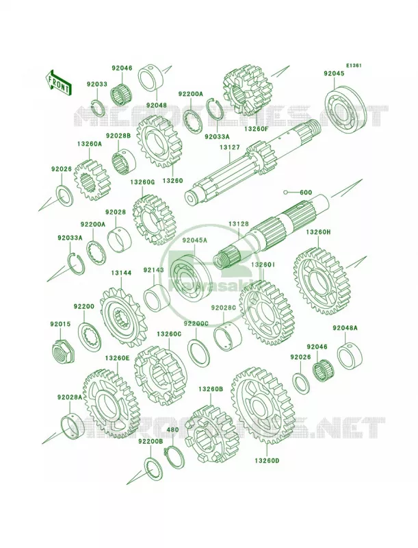 Transmission Kawasaki MOTOS 750 2003 Ninja ZX-7R  ZX750-P8