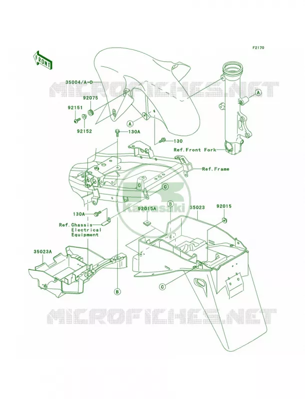 Fenders Kawasaki MOTOS 900 2003 Ninja ZX-9R  ZX900-F2