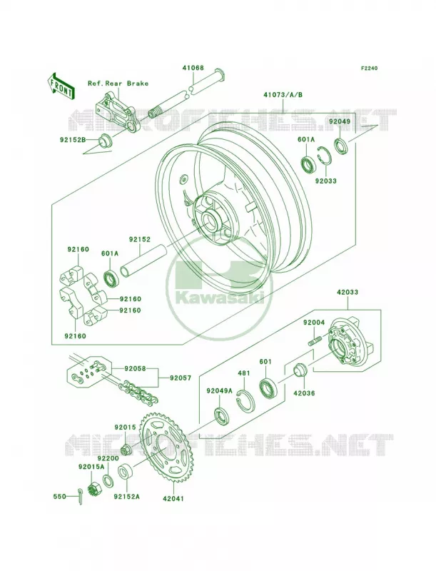 Rear WheelChain Kawasaki MOTOS 900 2003 Ninja ZX-9R  ZX900-F2