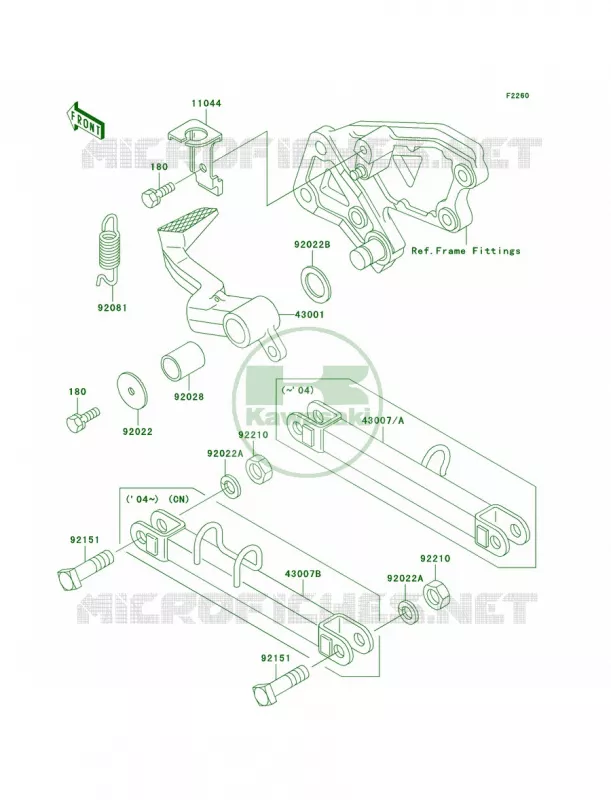 Brake PedalTorque Link Kawasaki MOTOS 600 2002 Ninja ZX-6  ZX600-E10