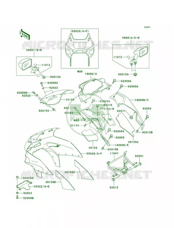 Cowling Kawasaki MOTOS 600 2002 Ninja ZX-6  ZX600-E10