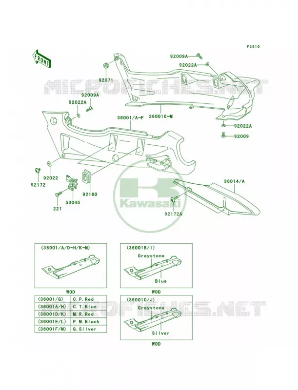 Side CoversChain Cover Kawasaki MOTOS 600 2002 Ninja ZX-6  ZX600-E10