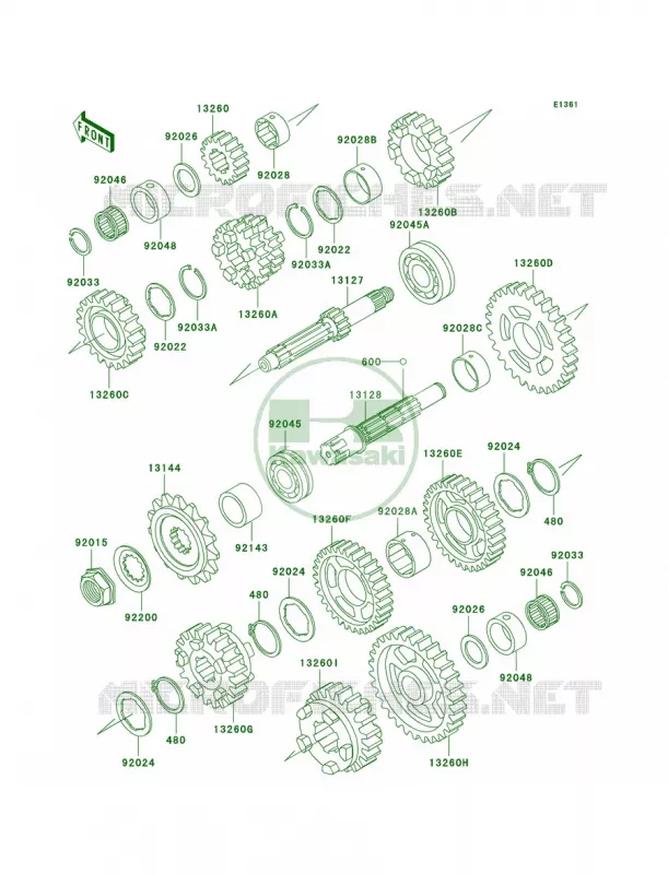 Transmission Kawasaki MOTOS 600 2002 Ninja ZX-6  ZX600-E10