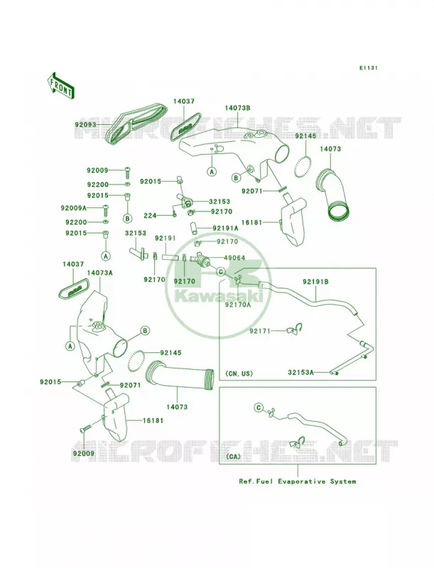 Air Duct Kawasaki MOTOS 600 2002 Ninja ZX-6R  ZX600-J3