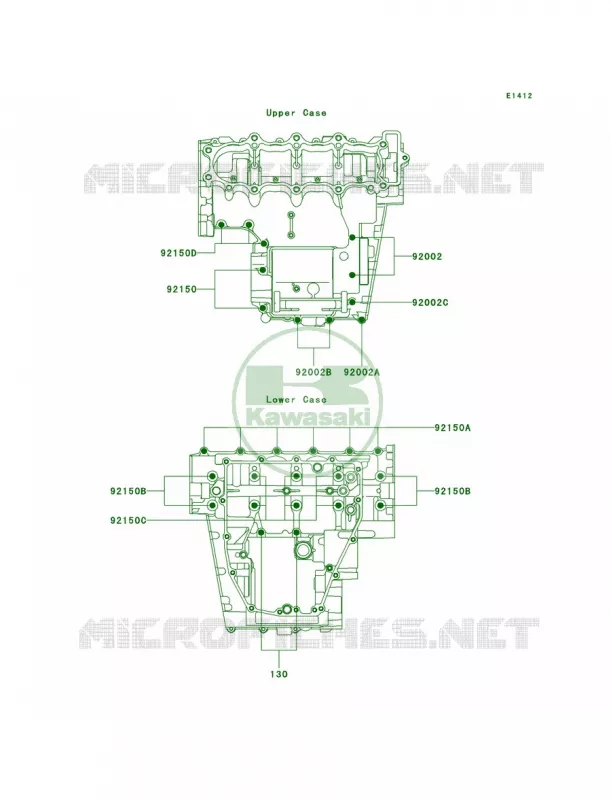 Crankcase Bolt Pattern Kawasaki MOTOS 600 2002 Ninja ZX-6R  ZX600-J3