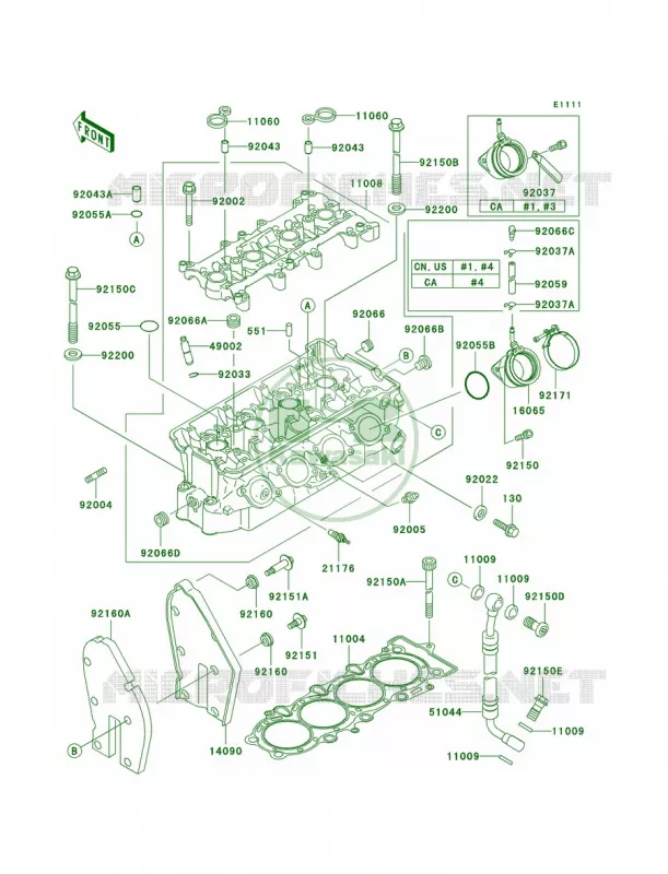 Cylinder Head Kawasaki MOTOS 600 2002 Ninja ZX-6R  ZX600-J3