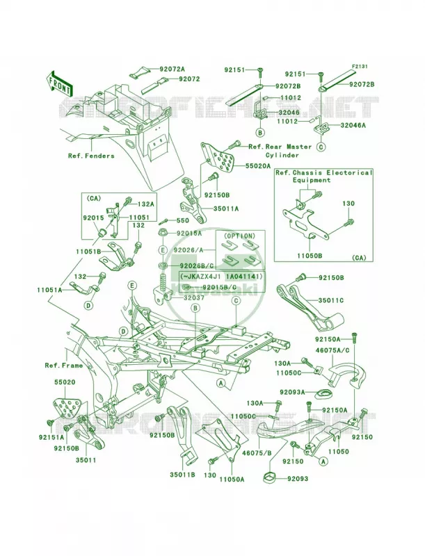Frame Fittings Kawasaki MOTOS 600 2002 Ninja ZX-6R  ZX600-J3