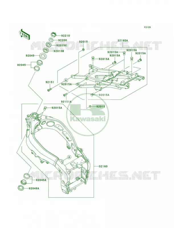 Frame Kawasaki MOTOS 600 2002 Ninja ZX-6R  ZX600-J3