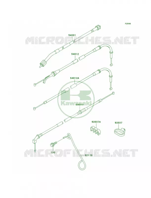 Cables Kawasaki MOTOS 750 2002 Ninja ZX-7R  ZX750-P7