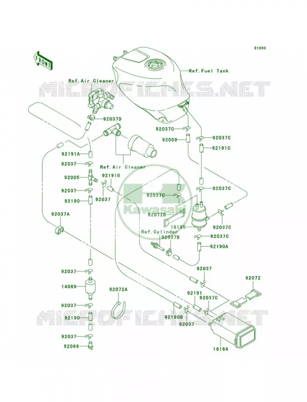 Fuel Evaporative SystemCA Kawasaki MOTOS 750 2002 Ninja ZX-7R  ZX750-P7