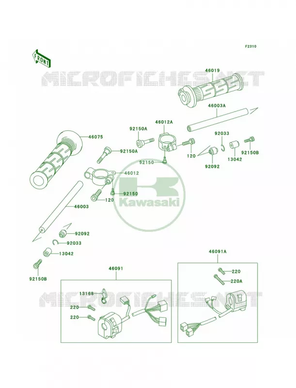 Handlebar Kawasaki MOTOS 750 2002 Ninja ZX-7R  ZX750-P7