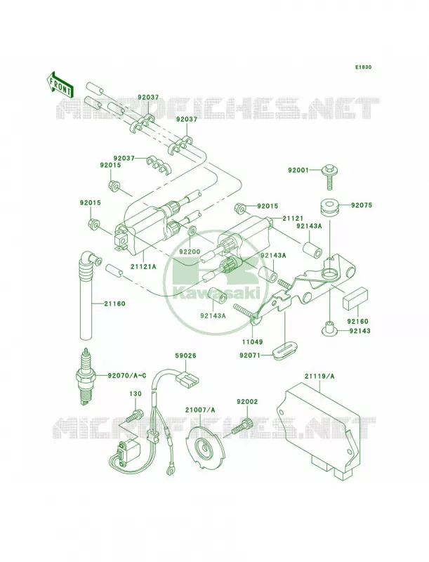 Ignition System Kawasaki MOTOS 750 2002 Ninja ZX-7R  ZX750-P7