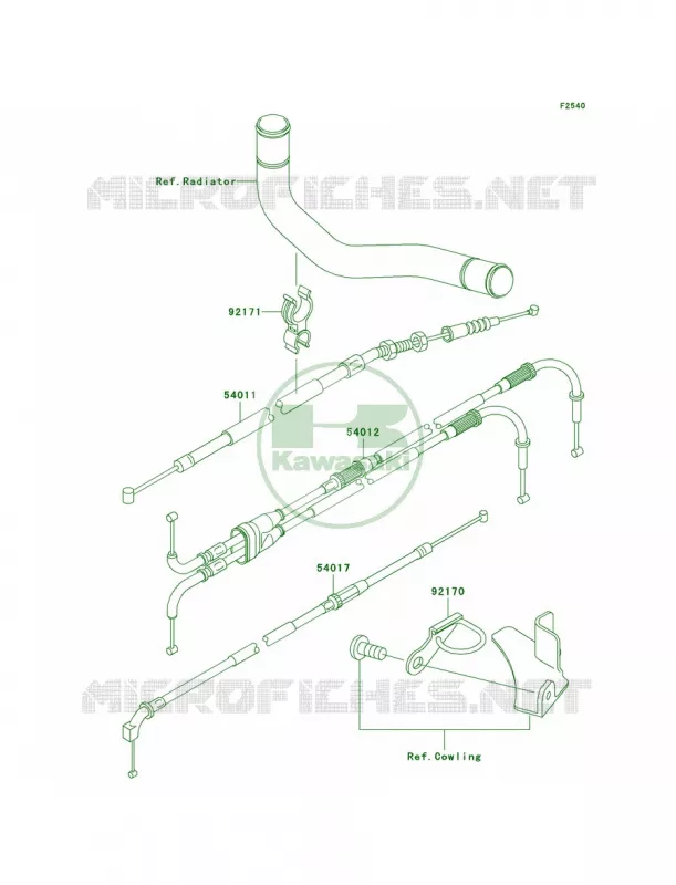 Cables Kawasaki MOTOS 900 2002 Ninja ZX-9R  ZX900-F1