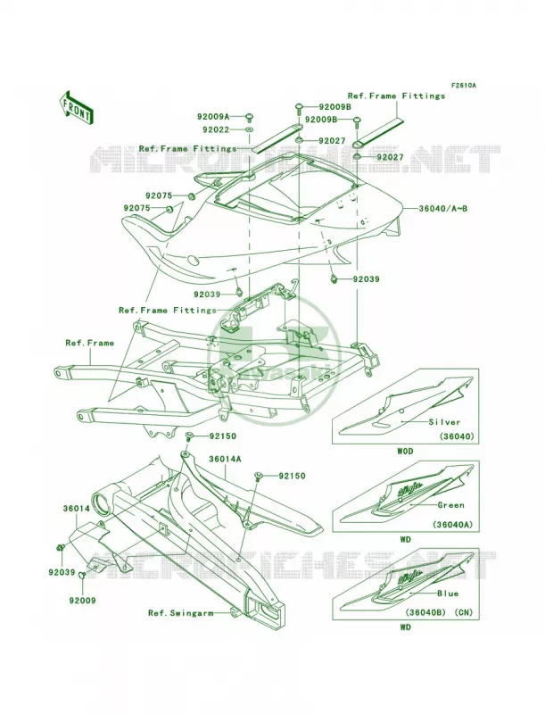 Side CoversChain CoverZX900-F2 Kawasaki MOTOS 900 2002 Ninja ZX-9R  ZX900-F1
