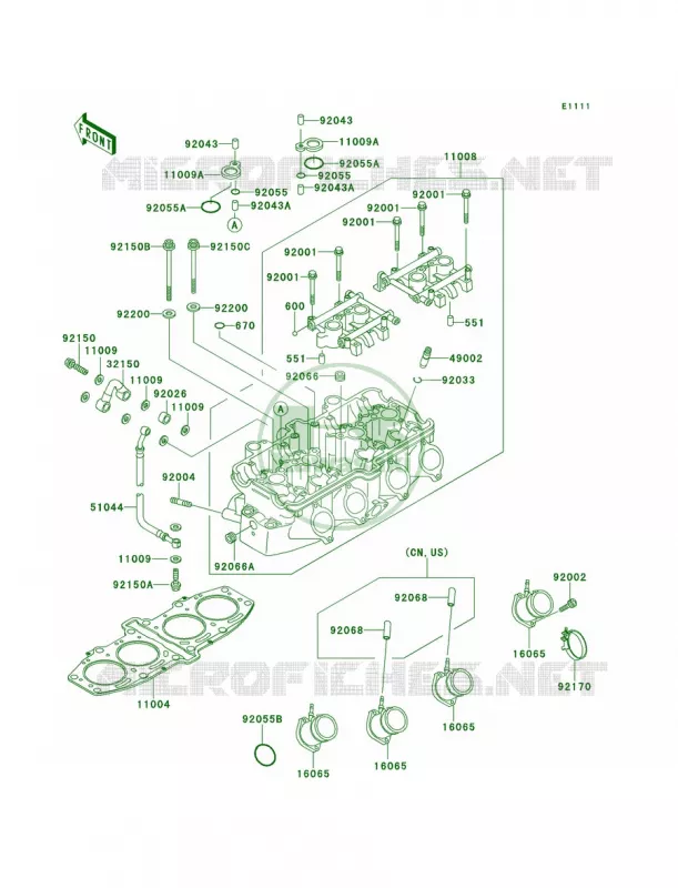 Cylinder Head Kawasaki MOTOS 600 2001 Ninja ZX-6  ZX600-E9