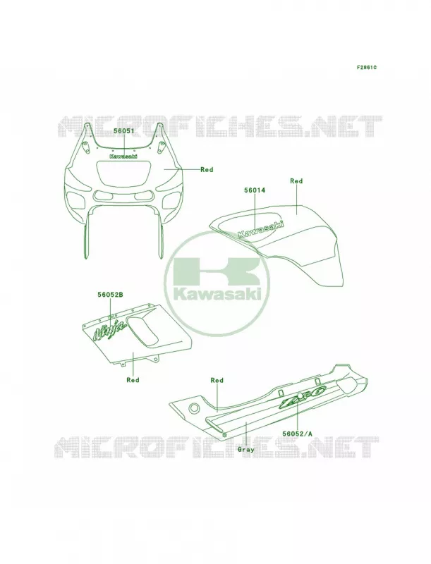 DecalsRedCAUSZX600-E8 Kawasaki MOTOS 600 2001 Ninja ZX-6  ZX600-E9
