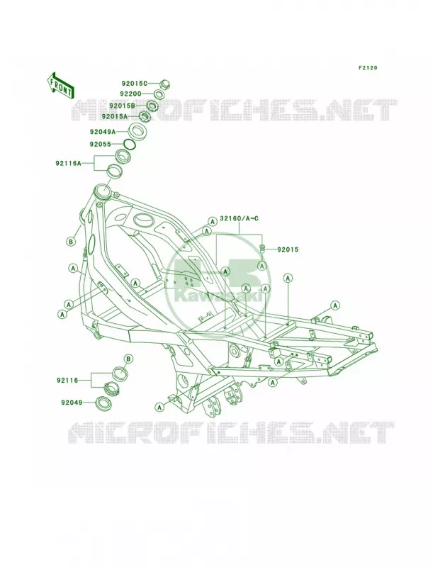 Frame Kawasaki MOTOS 600 2001 Ninja ZX-6  ZX600-E9