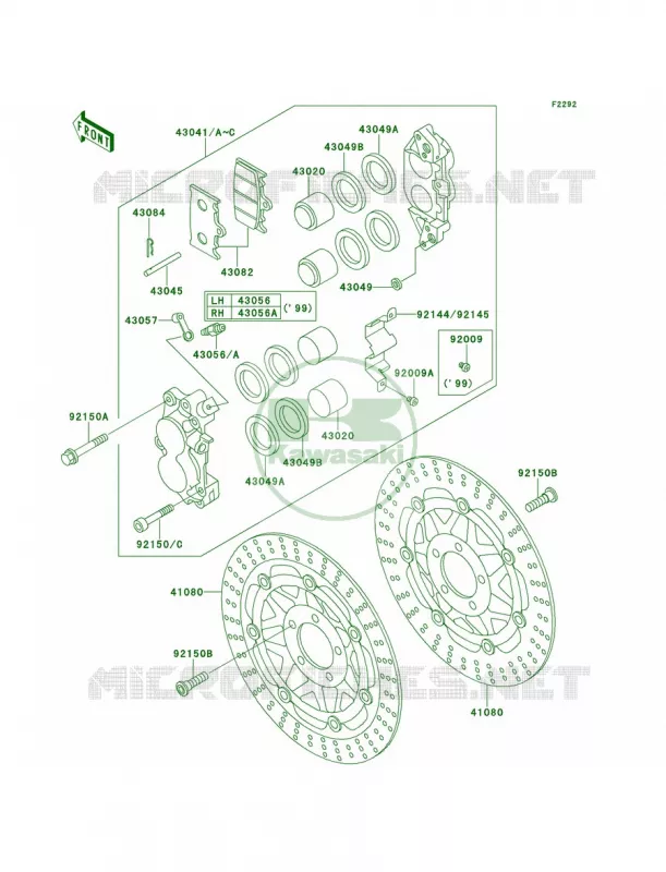 Front Brake Kawasaki MOTOS 600 2001 Ninja ZX-6  ZX600-E9