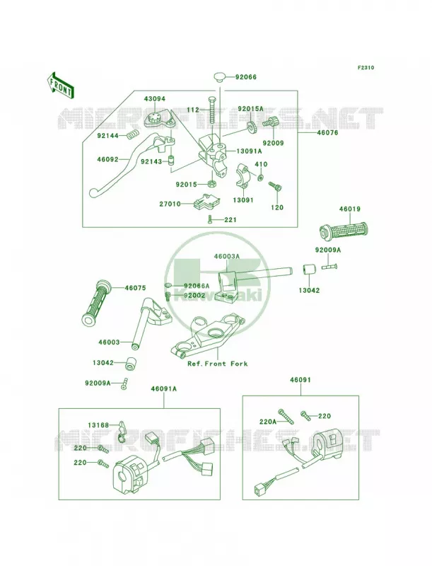Handlebar Kawasaki MOTOS 600 2001 Ninja ZX-6  ZX600-E9
