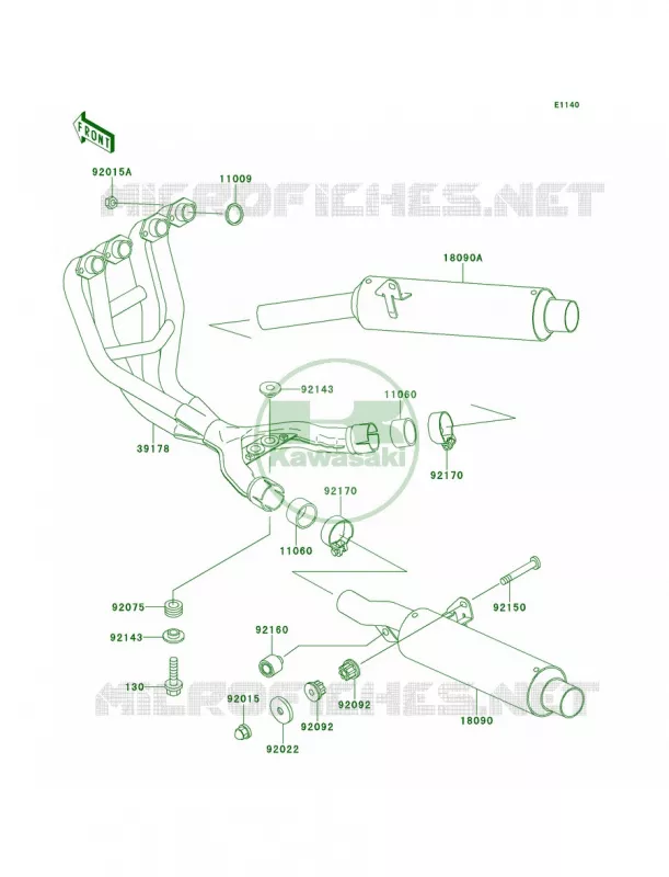 Mufflers Kawasaki MOTOS 600 2001 Ninja ZX-6  ZX600-E9